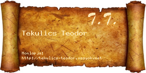 Tekulics Teodor névjegykártya